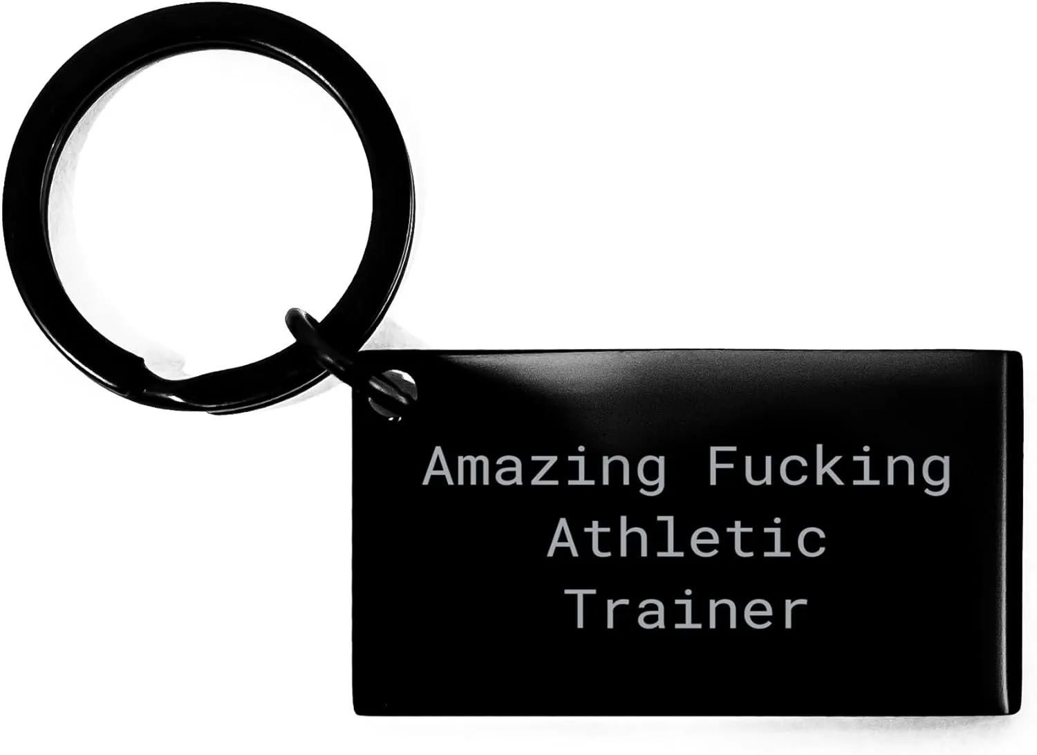 Funny Athletic Trainer Keychain Gifts for Birthday - 'Amazing F-king Athletic Trainer' Quote Engraved Stainless Steel Keychain