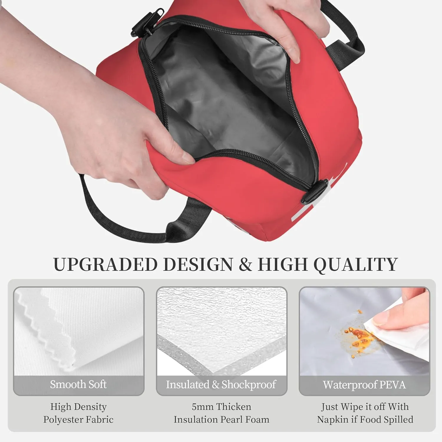 Funny Hangry First Aid Insulated Lunch Box-Emergency Snack Kit Portable Lunch Bag With Adjustable Shoulder Strap Reusable Lunch Tote for Women Men and Kids - Great Gag Gif