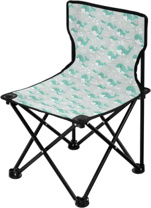 Funny Whales Collapsible Camping Chair Ultra-Lightweight Folding Chair Carry Bag Included Lawn Chairs for Traveling Hiking