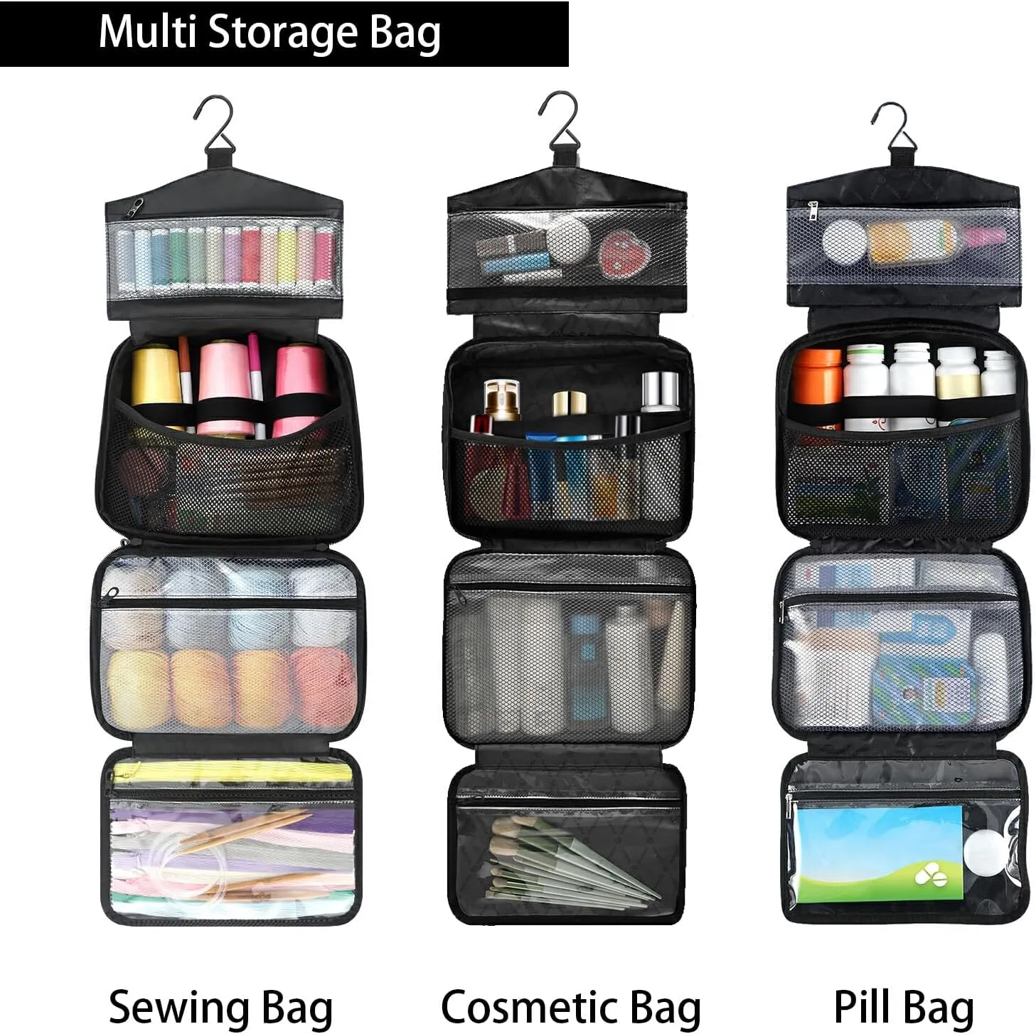 Fustylead Abstract Navy Marble with Golden Veins Large Medical Supplies Organizer Bag with Zipper Empty First Aid Bag Trauma Kit for Traveling Hiking Camping