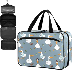 Fustylead Cute Cartoon Duck on Meadow Large Medical Storage Bag with Zipper Empty First Aid Bag Trauma Kit for Traveling Hiking Camping Backpacking
