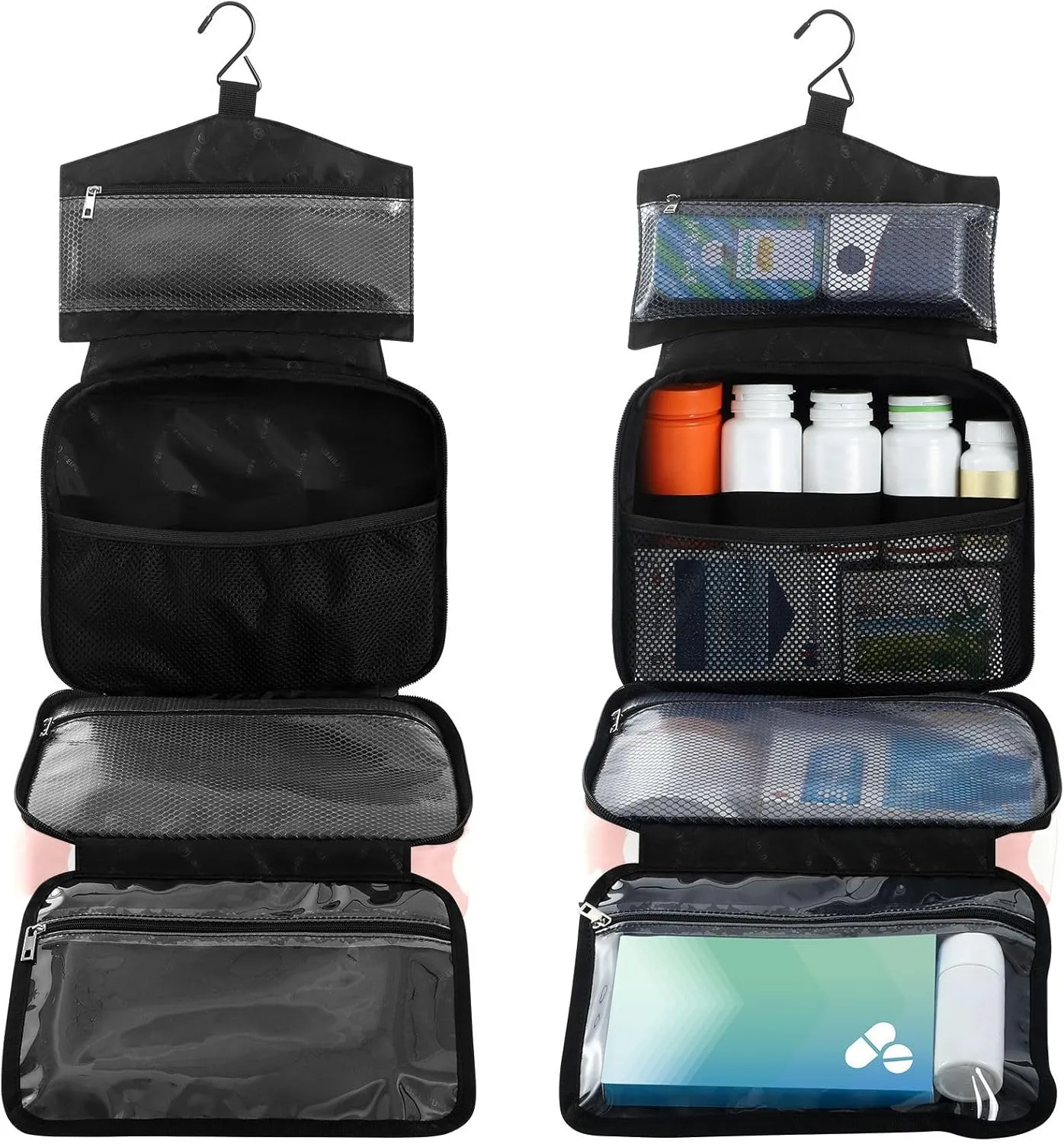 Fustylead Cute White Samoyed Dog in Various Pose Large Medical Storage Bag with Zipper Empty First Aid Bag Trauma Kit for Traveling Hiking Camping Backpacking