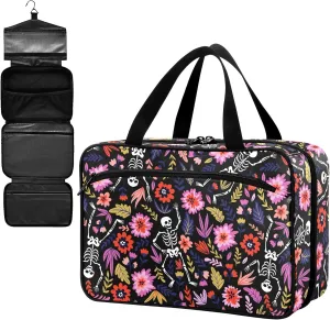 Fustylead Dancing Skull Skeletons in Garden Large Medical Supplies Organizer Bag with Zipper Empty First Aid Bag Trauma Kit for Traveling Hiking Camping