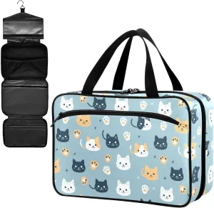 Fustylead Funny Cute Cats and Paw Prints Large Medical Storage Bag with Zipper Empty First Aid Bag Trauma Kit for Traveling Hiking Camping Backpacking