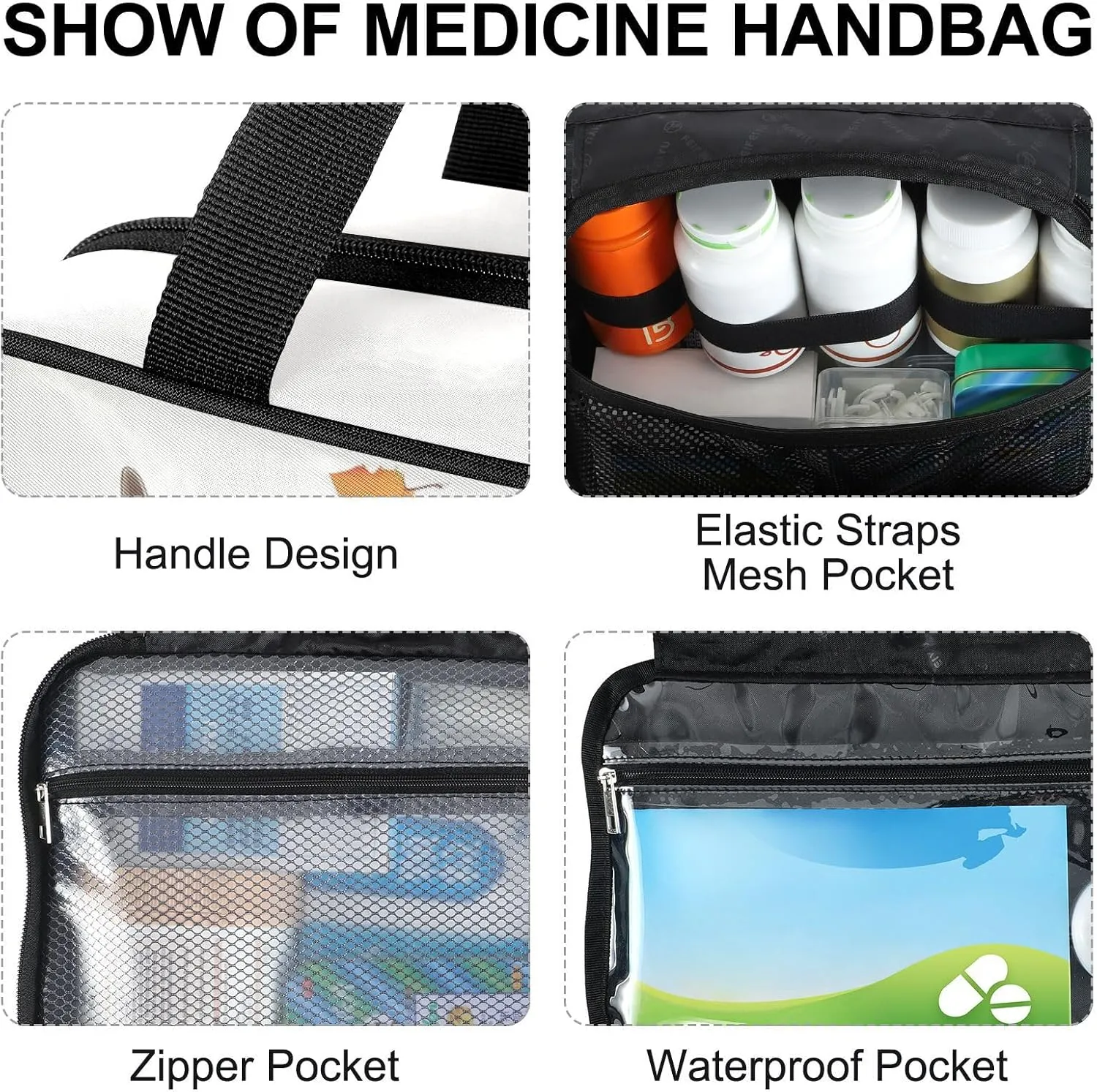Fustylead Highland Cow Sunflowers Pumpkins and Falling Leaves Large Medical Storage Bag with Zipper Empty First Aid Bag Trauma Kit for Traveling Hiking Camping Backpacking