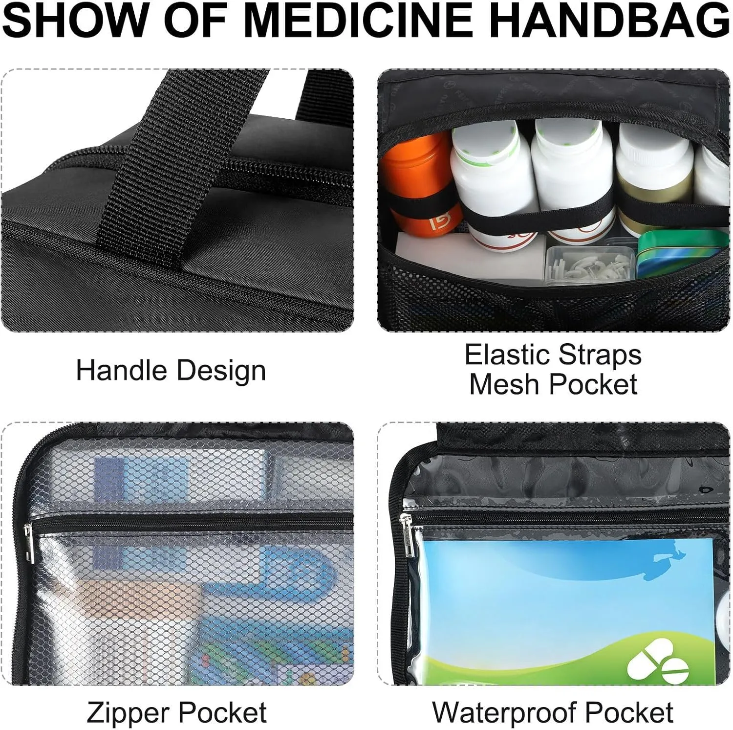 Fustylead Neon Sugar Skull Wearing Sombrero Large Medical Supplies Organizer Bag with Zipper Empty First Aid Bag Trauma Kit for Traveling Hiking Camping