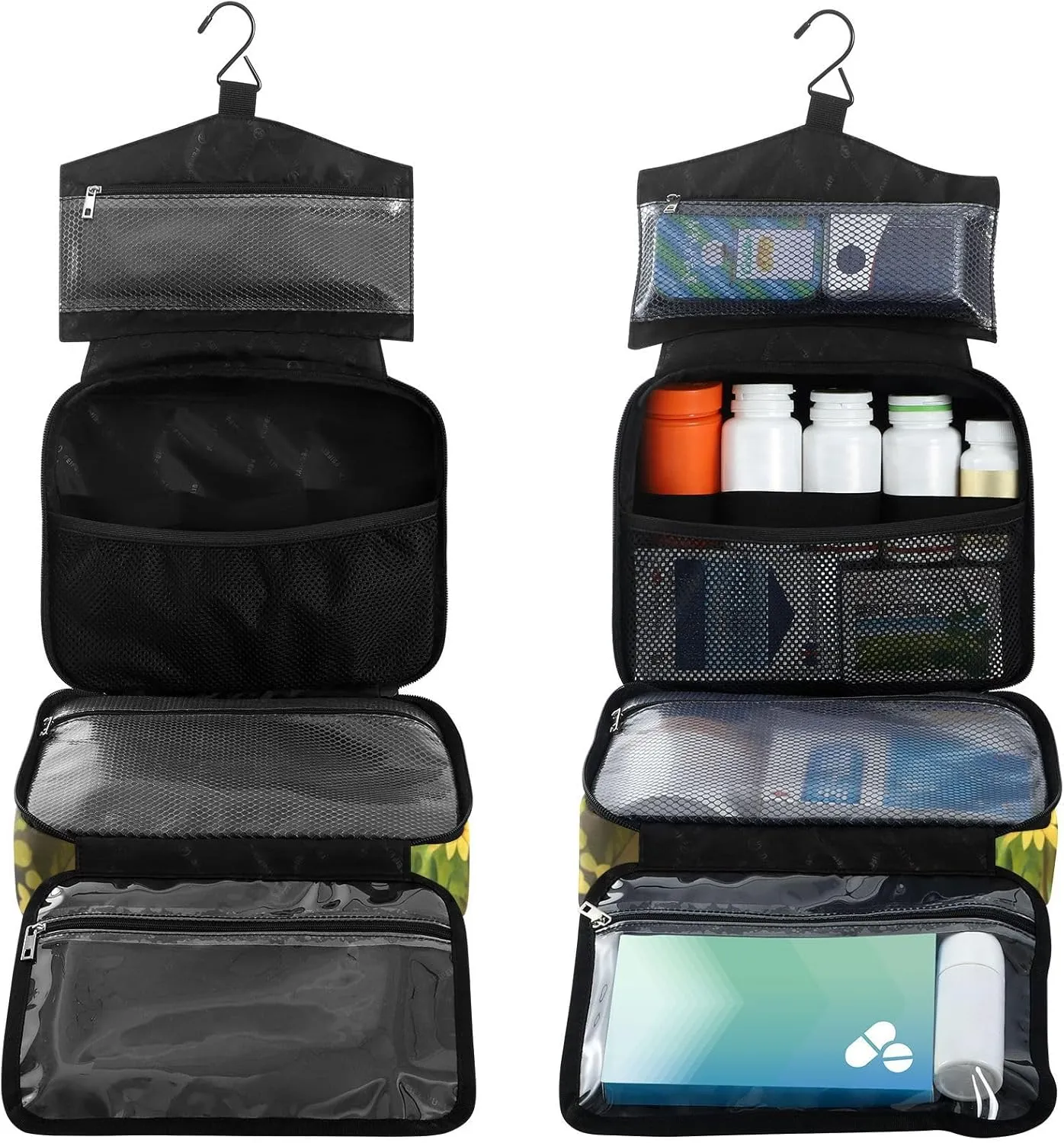 Fustylead Sleeping Cat in Forest Butterfly Floral Large Medical Storage Bag with Zipper Empty First Aid Bag Trauma Kit for Traveling Hiking Camping Backpacking