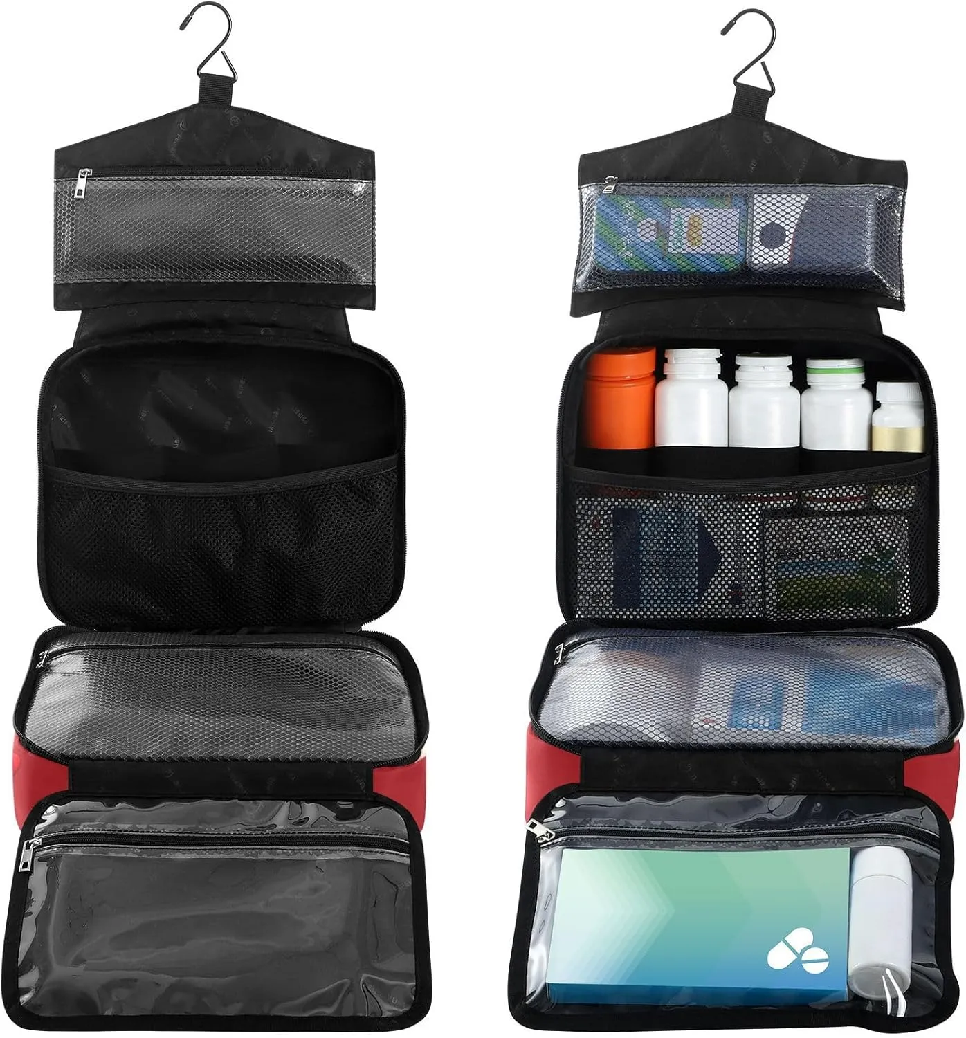 Fustylead Valentine's Day Gnomes Red Hearts Large Medical Storage Bag with Zipper Empty First Aid Bag Trauma Kit for Traveling Hiking Camping Backpacking