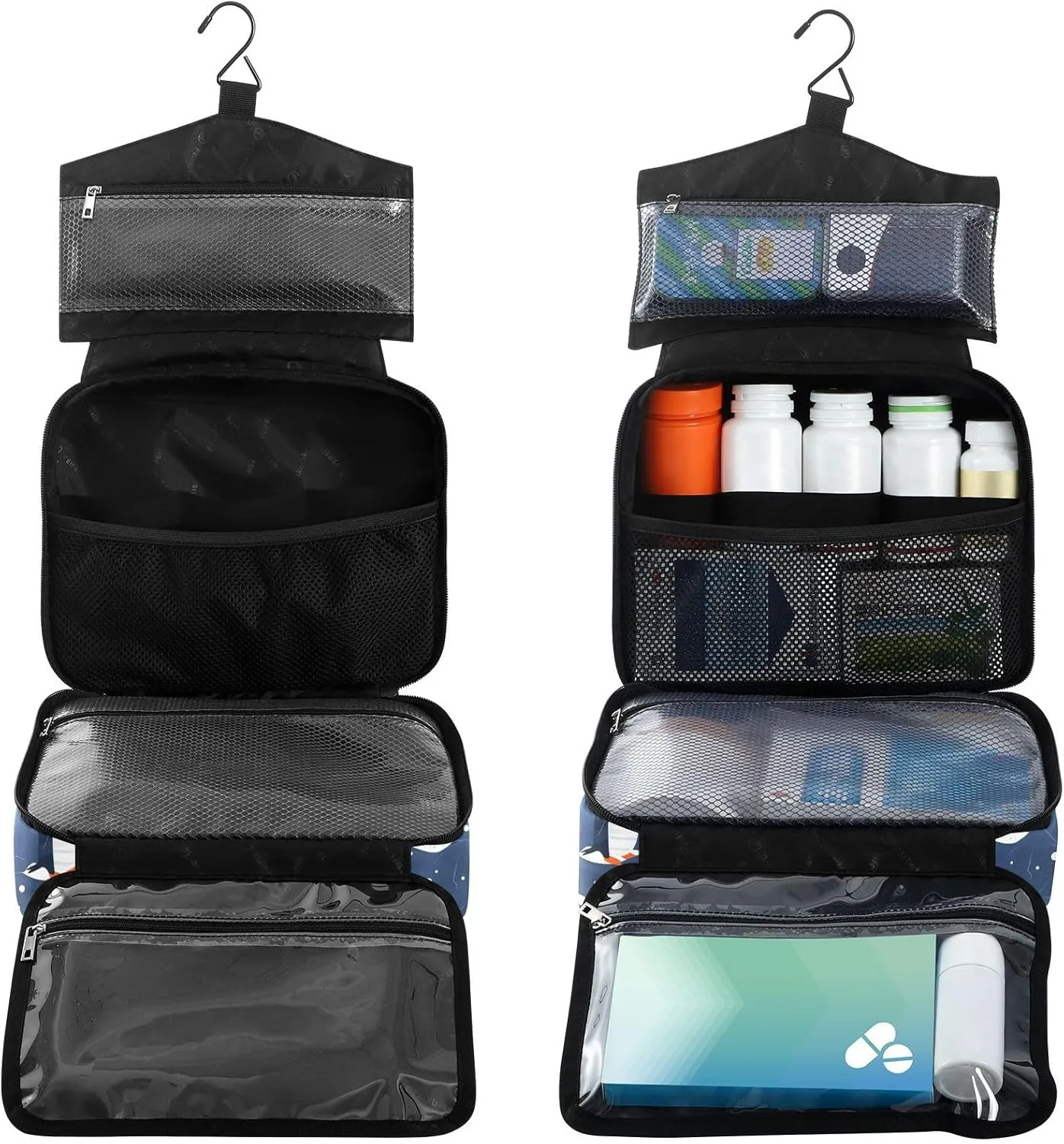 Fustylead Various Cute Penguins on Ice Large Medical Supplies Organizer Bag with Zipper Empty First Aid Bag Trauma Kit for Traveling Hiking Camping