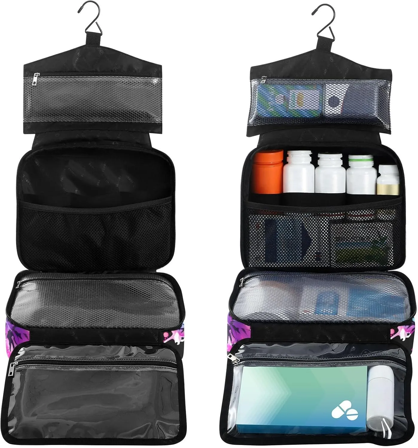 Fustylead Vibrant Butterflies in Rainbow Colors Large Medical Supplies Organizer Bag with Zipper Empty First Aid Bag Trauma Kit for Traveling Hiking Camping