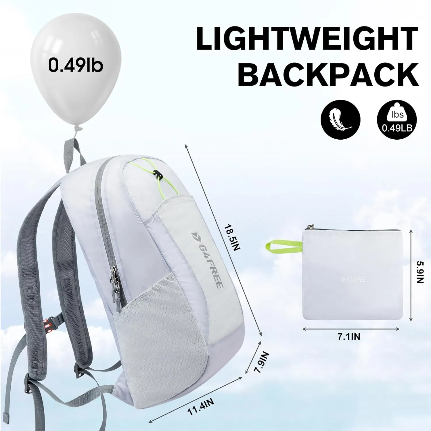 G4Free 24L Lightweight Packable Hiking Backpack Small Sport Travel Daypack Water Resistant for Women Men