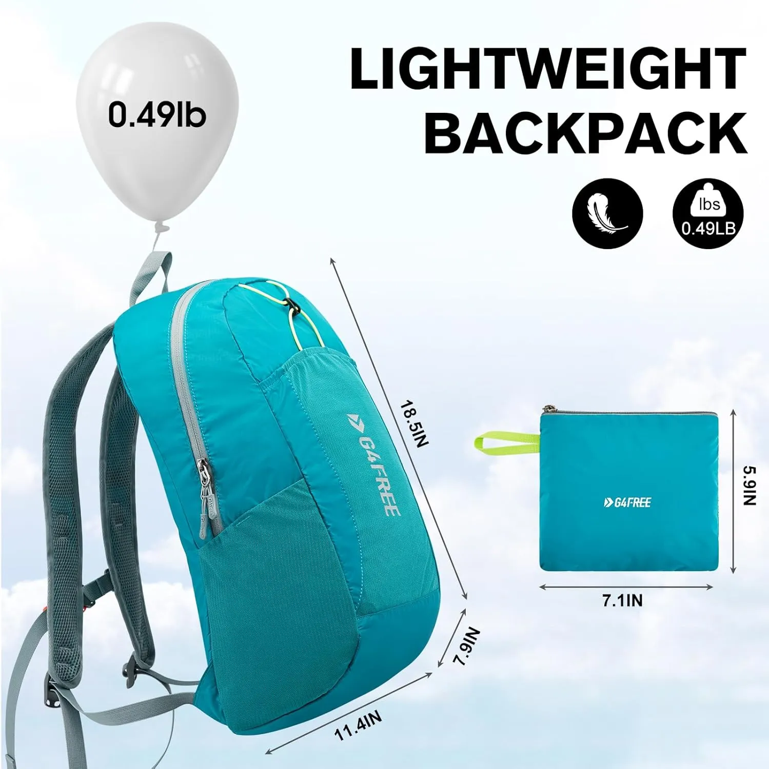 G4Free 24L Lightweight Packable Hiking Backpack Small Sport Travel Daypack Water Resistant for Women Men