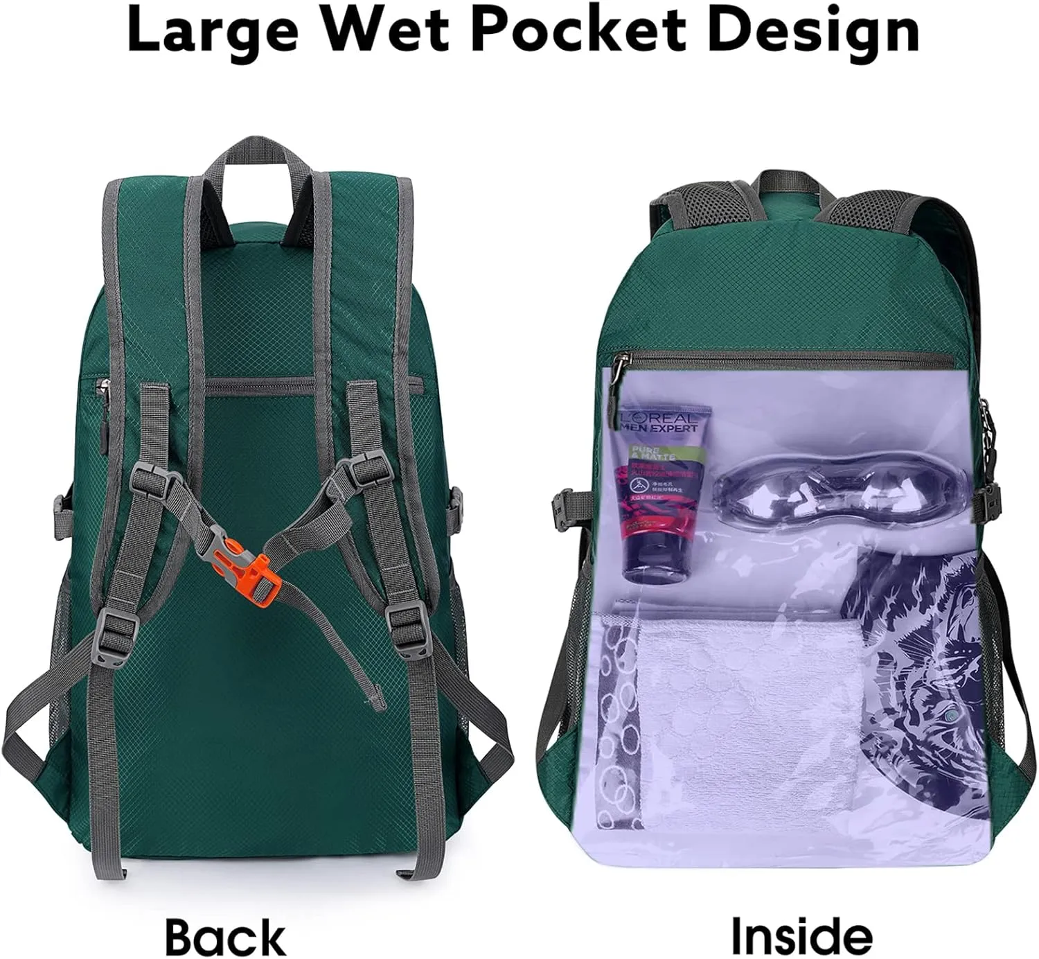 G4Free 40L Lightweight Packable Hiking Backpack, Waterproof Travel Daypack