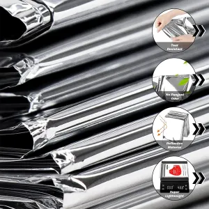 GALAXYLENSE Emergency Mylar Thermal Blanket for Survival First Aid Kits Army Outdoors Hiking Camping Bug Out Trauma Desert All Weather Condition Protection (150 Packs Silver)