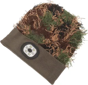 GALPADA Camouflage Led Light Beanie Hat for Outdoor Activities Ergonomic Design with Bright Illumination for Running Hunting Camping Unique Headlamp for Adventurers Stylish Functional