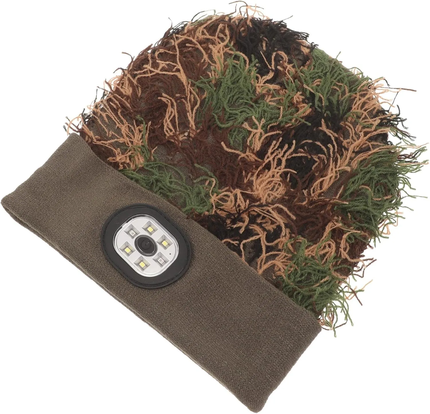 GALPADA Camouflage Led Light Beanie Hat for Outdoor Activities Ergonomic Design with Bright Illumination for Running Hunting Camping Unique Headlamp for Adventurers Stylish Functional