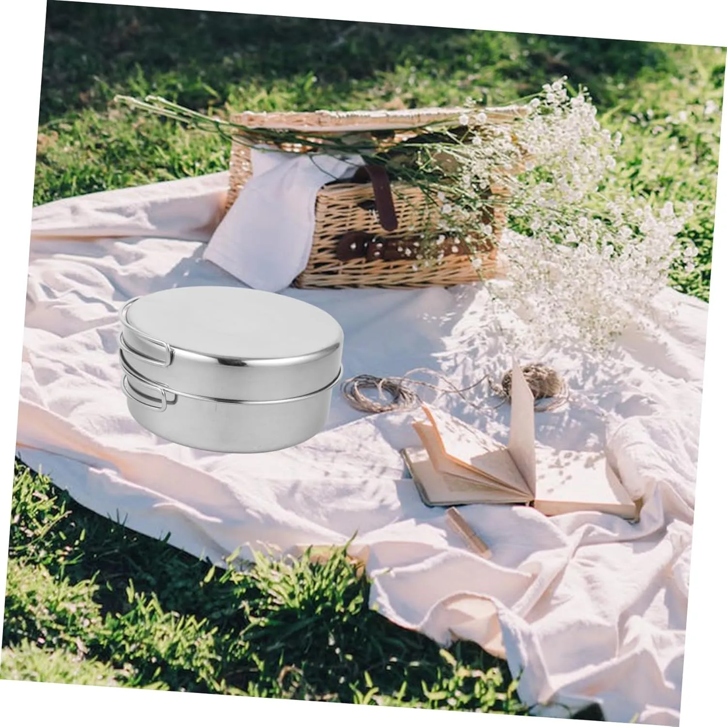 GANAZONO Outdoor Camping Pot Camping Pans Non Toaster Collapsible Jet Smart Frying Gears Camping Stove Gas