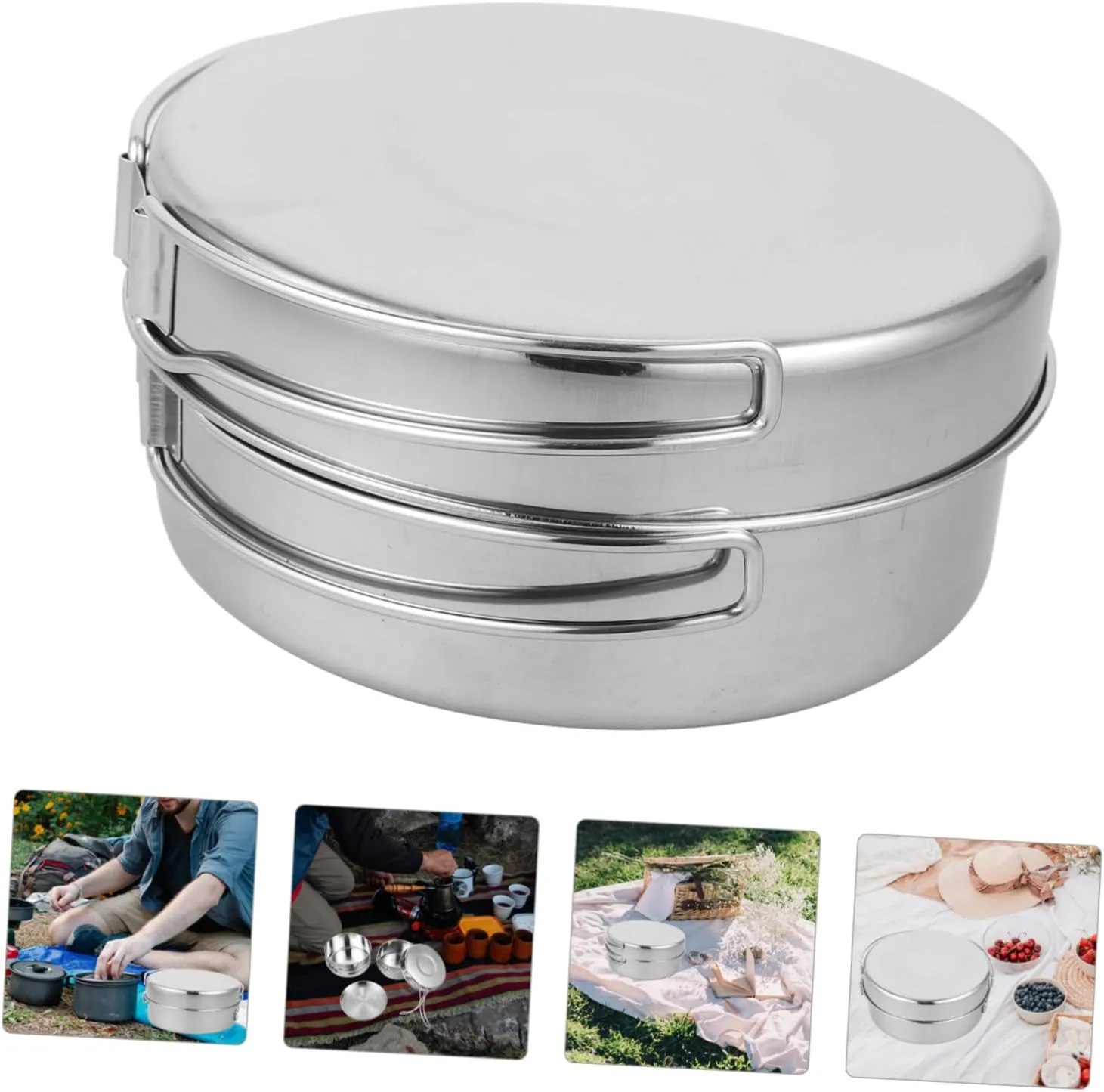 GANAZONO Outdoor Camping Pot Camping Pans Non Toaster Collapsible Jet Smart Frying Gears Camping Stove Gas