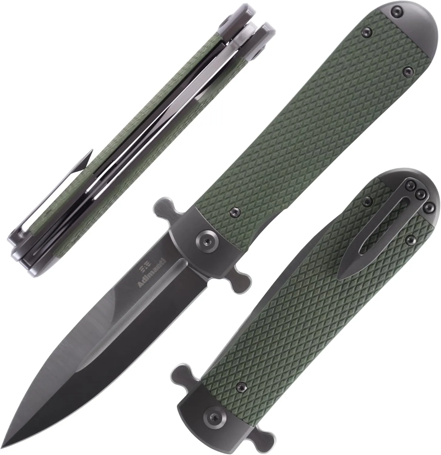 GANZO Firebird Adimanti Samson-GR Folding Pocket Knife D2 Steel Blade G10 Anti-Slip Handle with Clip Hunting Fishing Camping Outdoor Flipper Father's Day Gift (Green)