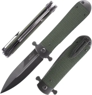 GANZO Firebird Adimanti Samson-GR Folding Pocket Knife D2 Steel Blade G10 Anti-Slip Handle with Clip Hunting Fishing Camping Outdoor Flipper Father's Day Gift (Green)