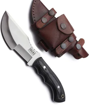 GCS Handmade G10 Handle D2 Tool Steel Tactical knife Hunting Knife with leather sheath Full tang blade designed for Hunting & EDC GCS 213