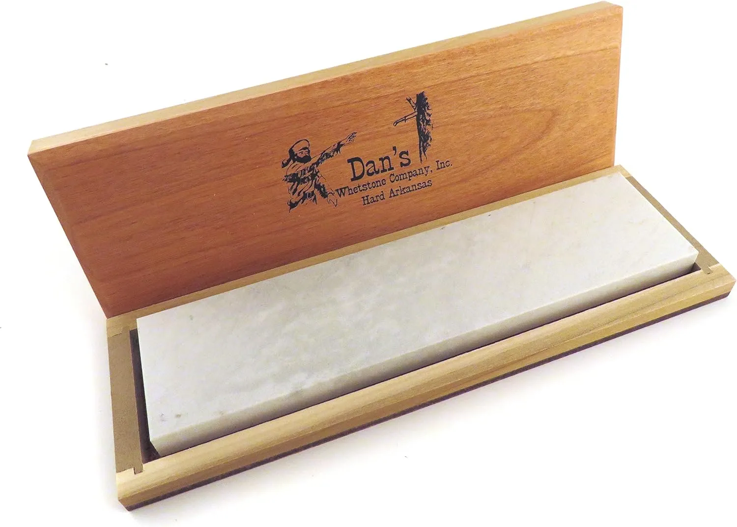Genuine Arkansas Hard (Fine) Knife Sharpening Bench Stone Whetstone 8" x 2" x 1/2" in Wood Box FAB-82-C