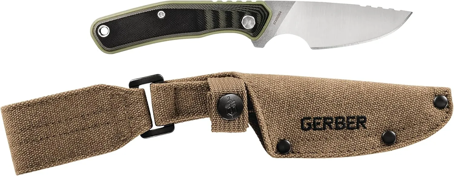 Gerber Gear Downwind Caper - Fixed Blade Knife with Sheath for Hunting Gear - Olive