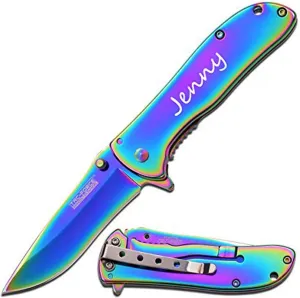 GIFTS INFINITY Customized Engraved Pocket Folding Knife - Groomsmen Wedding Party Monogrammed (TF-861RB)