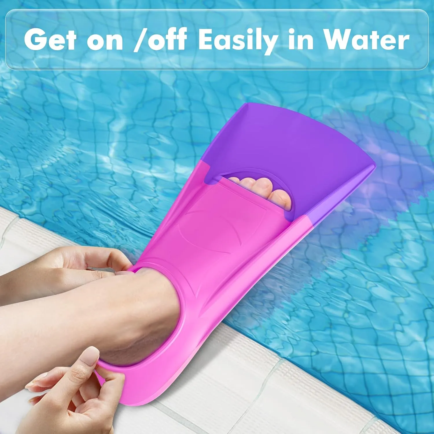Gintenco Swim Fins, Kids Swim Training Fins for Lap Swimming, Travel Size Flippers with Mesh Bag, Silicone Swimming Fins for Kids Teens Adults Women Men