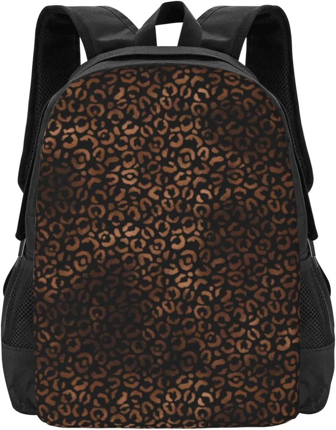 Glam Brown Black Leopard Print Lightweight Packable Backpack Travel Casual Hiking Daypack Foldable Backpack For Men Women
