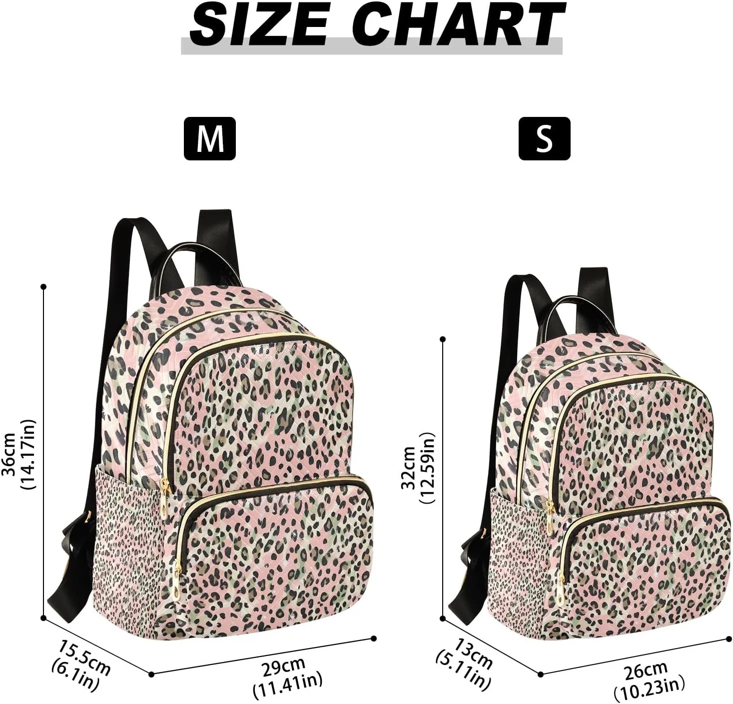 Glam Leopardpink Campus Backpack Purse Bookbag Quilted Backpack for Women 13" Laptop Backpack Stylish Printed Rucksack with Multiple Pockets Lightweight Travel