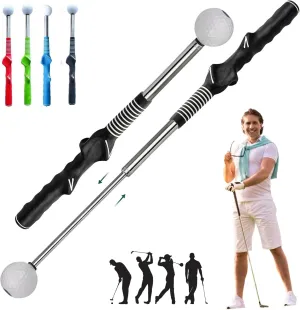 Gloryboom Telescopic Club, Retractable Golf Swing Training Aid, Golf Grip Trainer with Click Feedback, Strength & Tempo Training for Chipping Hitting, for Right & Left-Handed Golfers