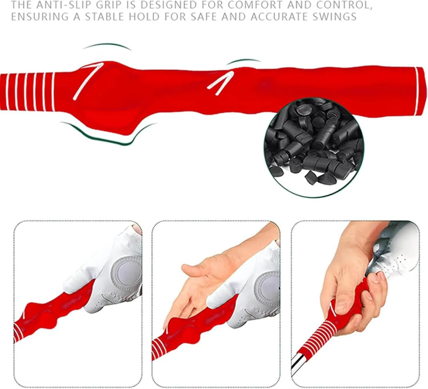 Gloryboom Telescopic Club, Retractable Golf Swing Training Aid, Golf Grip Trainer with Click Feedback, Strength & Tempo Training for Chipping Hitting, for Right & Left-Handed Golfers
