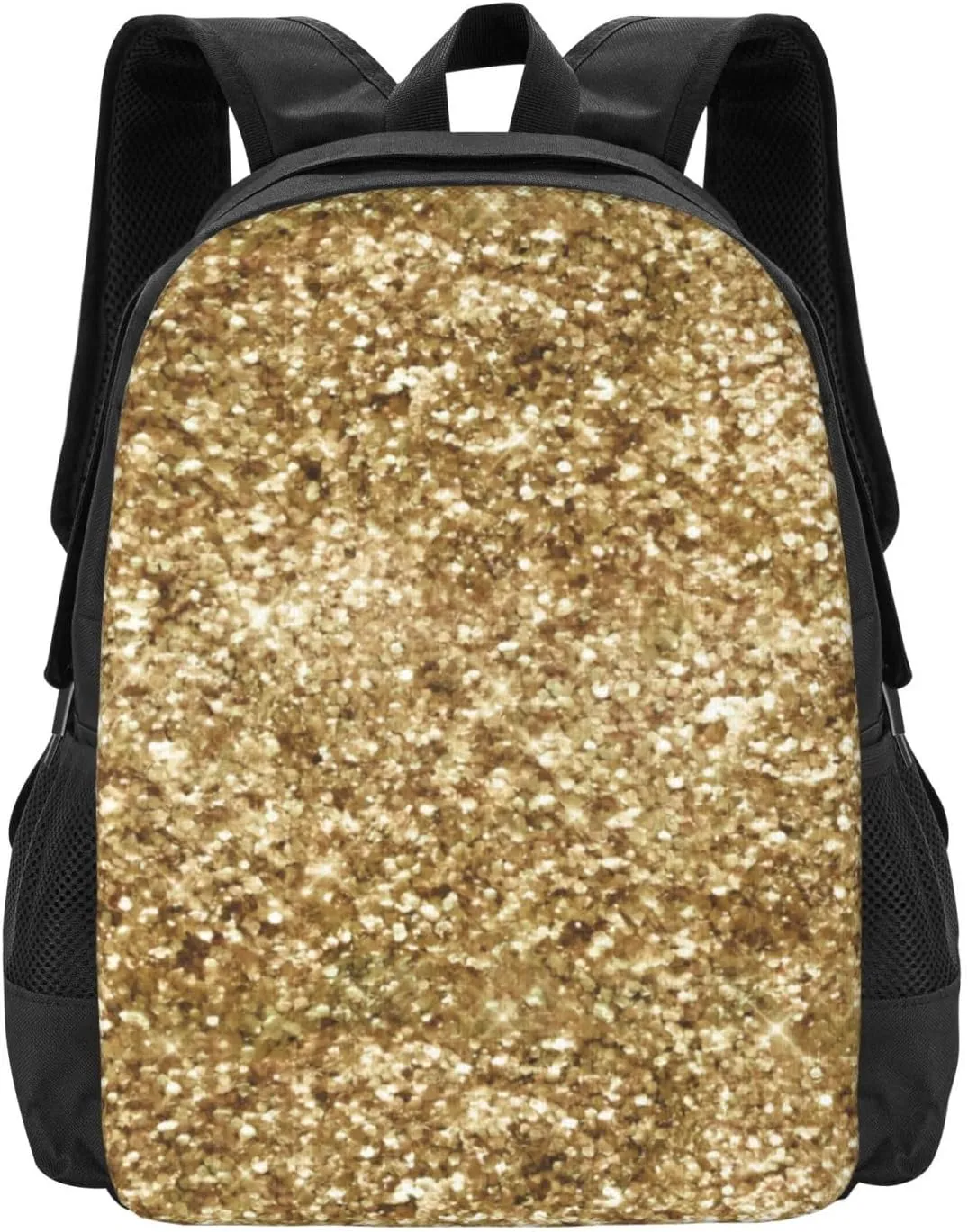 Gold Confetti Glitter Lightweight Packable Backpack Travel Casual Hiking Daypack Foldable Backpack For Men Women