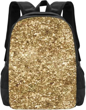 Gold Confetti Glitter Lightweight Packable Backpack Travel Casual Hiking Daypack Foldable Backpack For Men Women