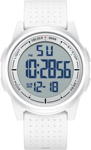 GOLDEN HOUR Ultra-Thin Minimalist Sports Waterproof Digital Watches Men with Wide-Angle Display Rubber Strap Wrist Watch for Men Women
