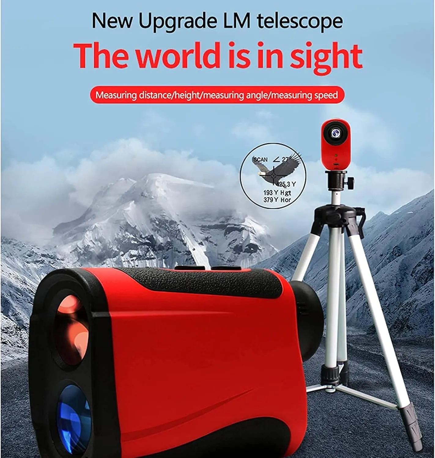 Golf Range Finder, Rechargeable Rangefinder Meter, Outdoor Golfs Telescope Digital Monocular Finder, Angle, Speed, Height, Distance, Golf-Distance Correction Measuring Tool,800m