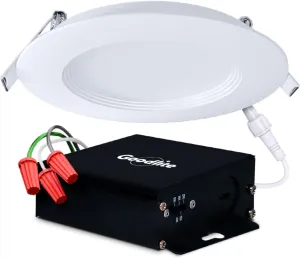 Goodlite 4" LED Round, Recessed Ultra Slim Baffle-Trim Fixture, 12W, 120-277V, CRI 90 , Wet & ETL, Triac & 0-10V Dimming, 1000 Lumens, Color Selectable 2700k-3000k-3500k-4100k-5000k, 1ct (G-97822)