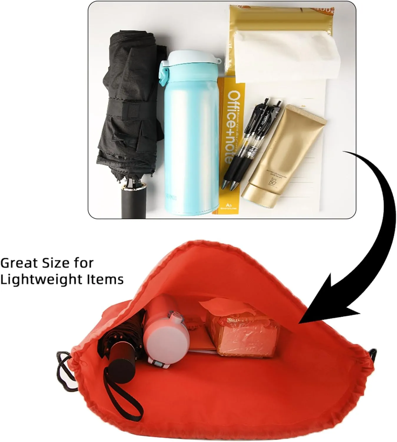 GoodtoU Drawstring Backpack, Nylon Cinch Sack Gym Bag for Sport, Traveling, Team (Red, 128Pcs)