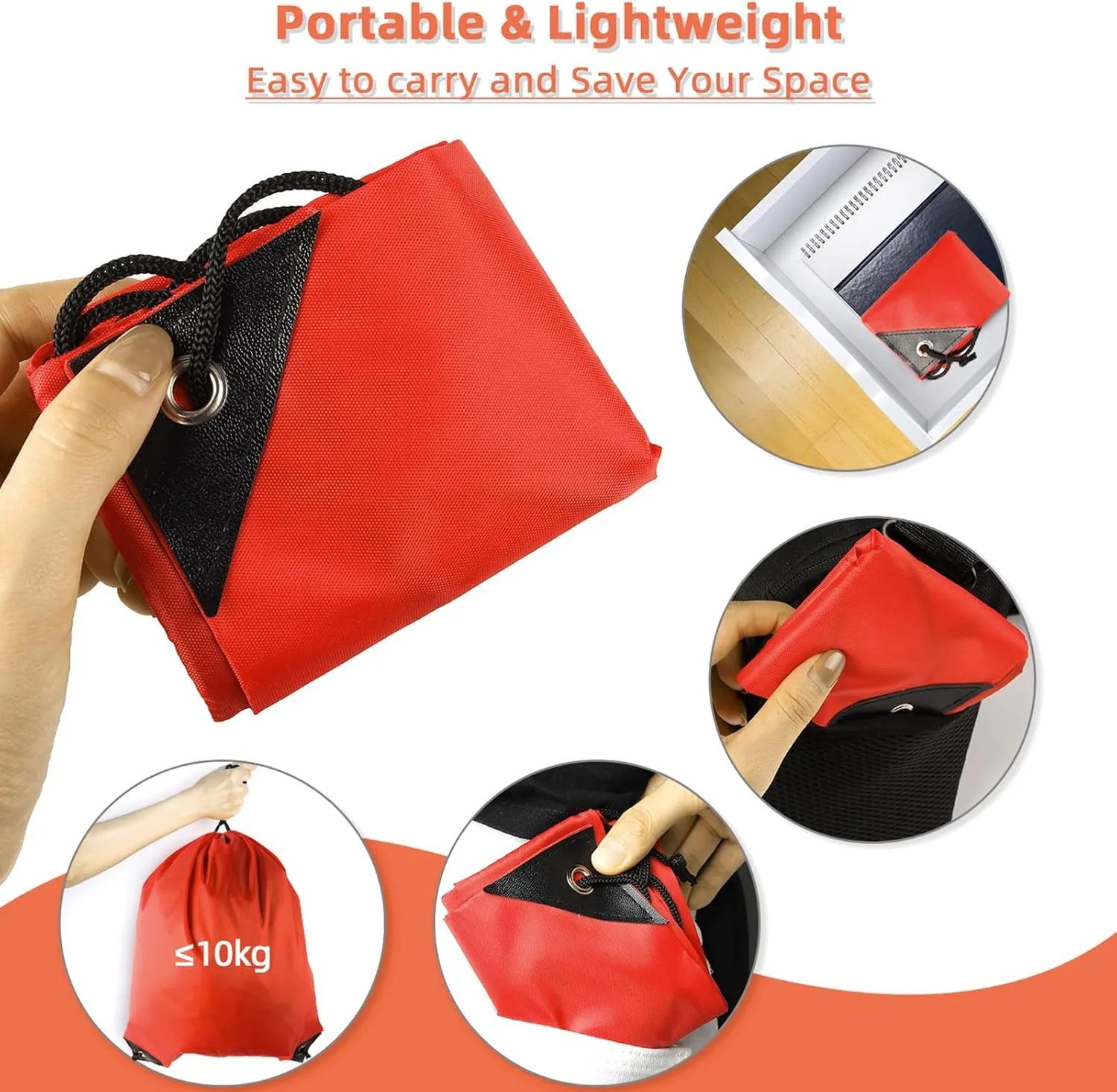 GoodtoU Drawstring Backpack, Nylon Cinch Sack Gym Bag for Sport, Traveling, Team (Red, 128Pcs)