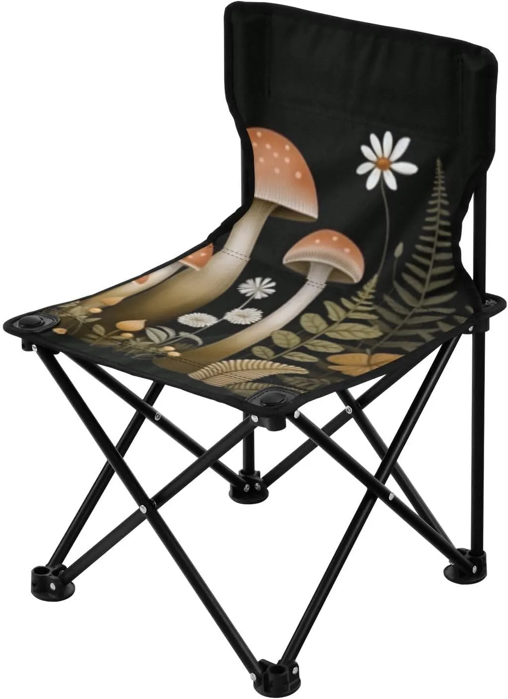 Gorgeous Mushrooms Portable Outdoor Folding Chair Anti-Slip Padded Oxford Cloth Stool Camping Chair Small for Beach Hiking Fishing Gardening Quad Camp Chair
