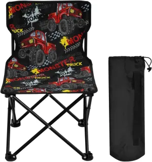 Gredecor Camping Chairs, Monster Red Truck Car Grunge Portable Camping Chair with Storage Bag, Lightweight Foldable Chair for Outside Camping, Hiking, Travel, Beach and Sports
