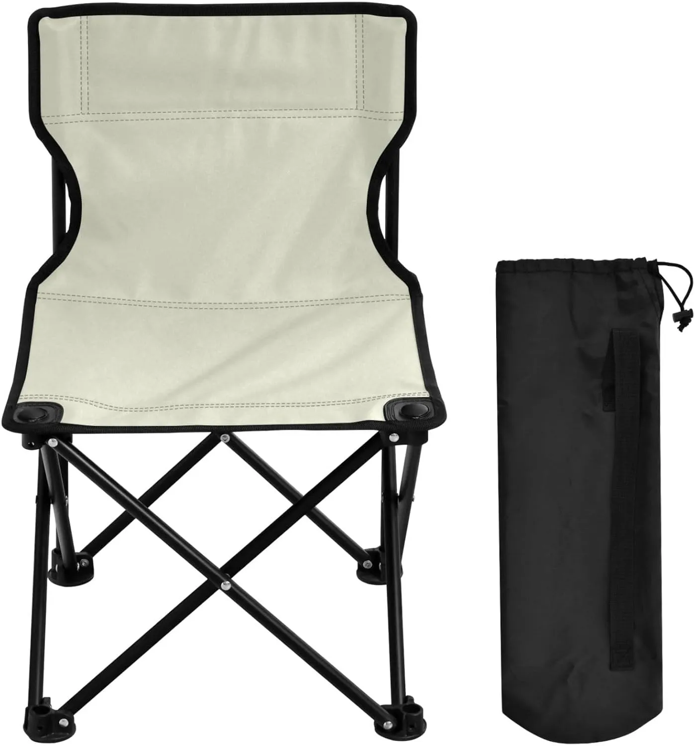 Gredecor Camping Chairs,Beige Lightweight and Supportive Chairs and Lightweight Individuals - Compact, Durable, and Portable - Ideal for Camping, Hiking, Beach, and Picnics - Carry Bag