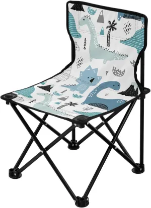 Gredecor Portable Folding Camping Chair with Carrying Bag, Outdoor Portable Chair for Foldable Lawn Chair,Outdoor Camp Chair for Fishing Outside Sports (Childish Dinosaurs)