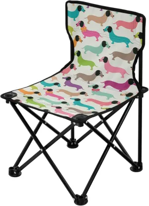 Gredecor Portable Folding Camping Chair with Carrying Bag, Outdoor Portable Chair for Foldable Lawn Chair,Outdoor Camp Chair for Fishing Outside Sports (Dachshund Dog Retro)