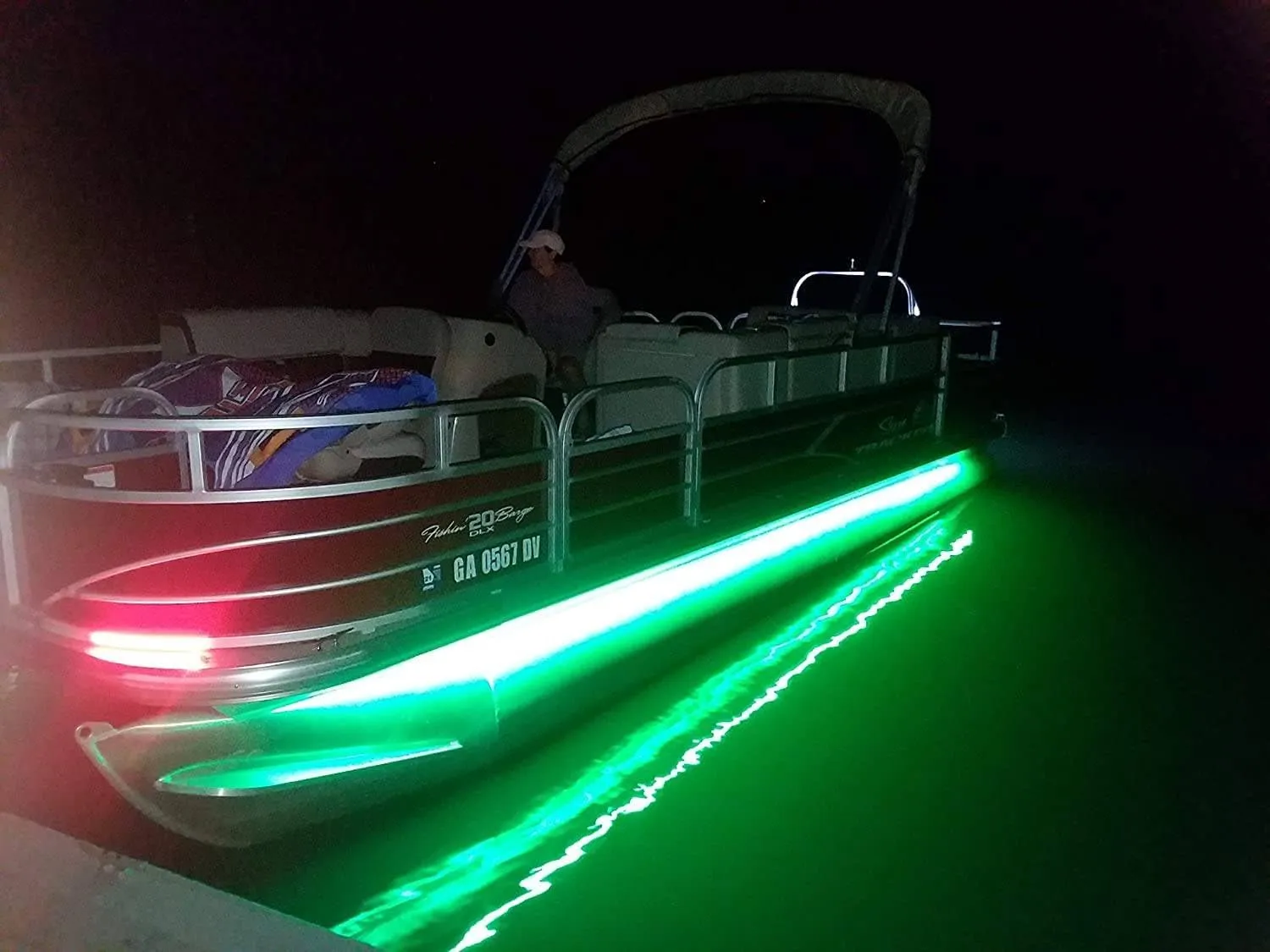 Green Blob Outdoors Pimp My Pontoon Boat Light Kit with Remote Control Neon Style LED Light Strips 50ft Multi-Color Professional Grade Under Deck, 22-32ft Toons (Multi-Color, 25ft)