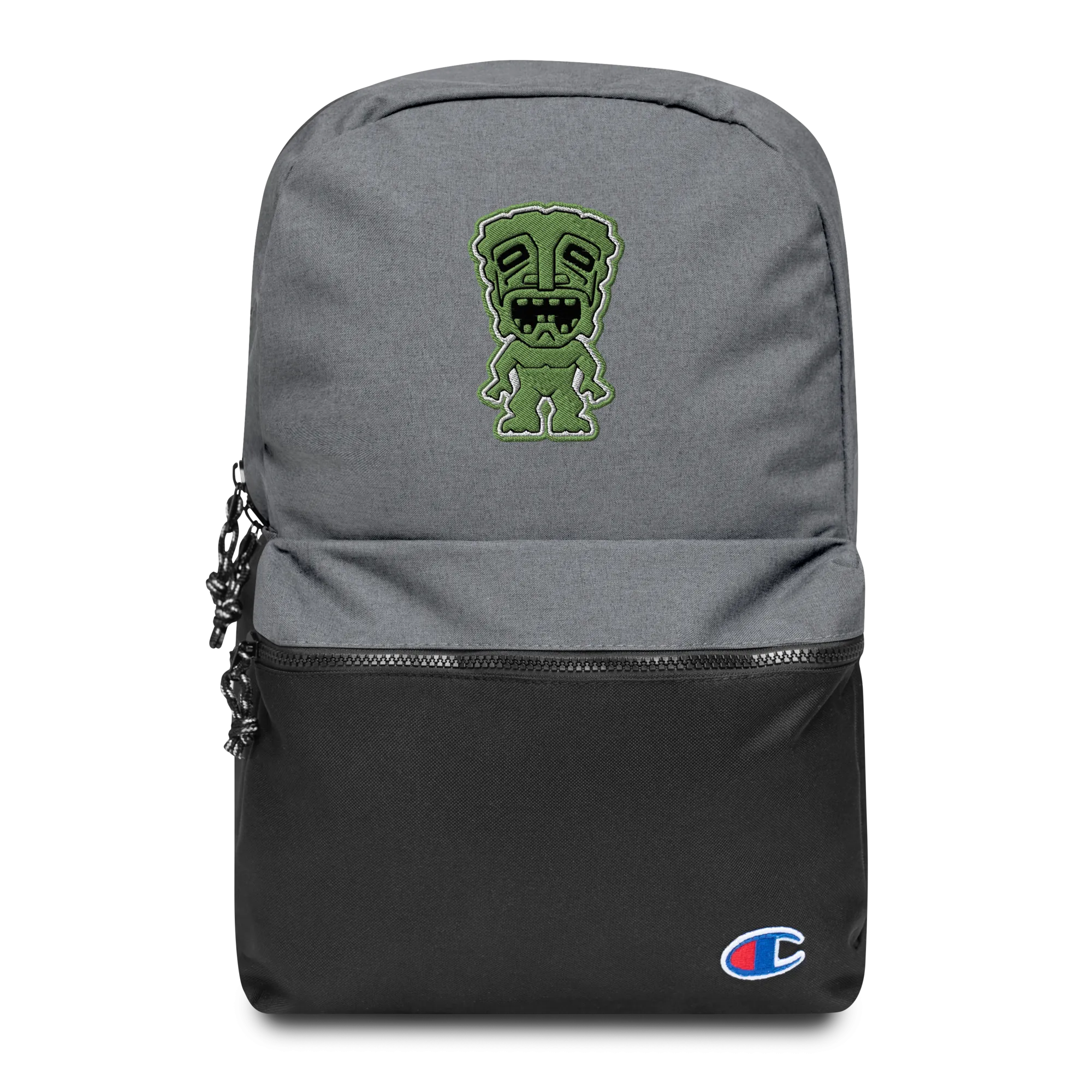 Green Tiki Embroidered Champion Backpack
