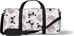 Grey Kawaii Cute Cartoon Little Bear Sports Bag Tote Bag Waterproof Gym Bag with Shoulder Strap Zipper 2 Side Pockets for Men and Women, Travel and Storage Shoulder Bag.