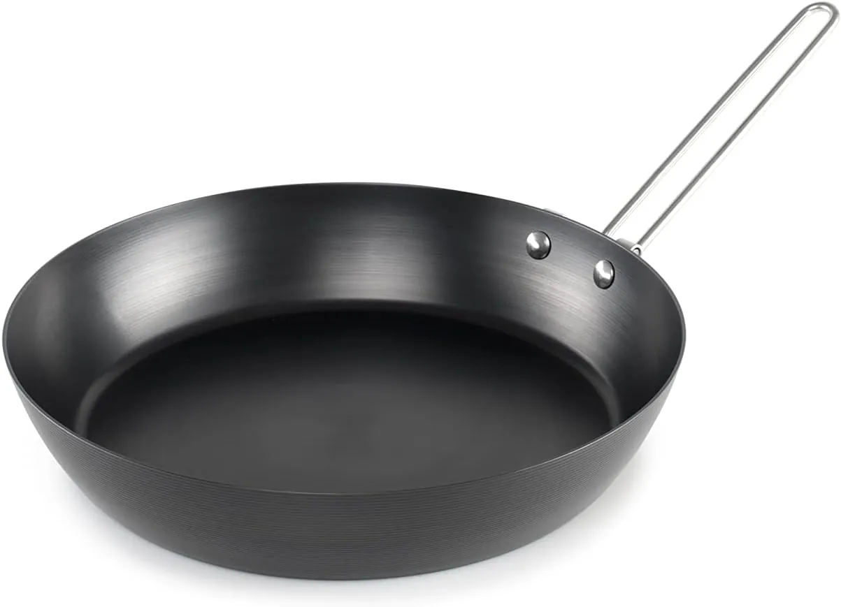 GSI Outdoors Frypan, Lightweight Carbon Steel, Collapsible Handle Camp & Outdoor Frying Pan