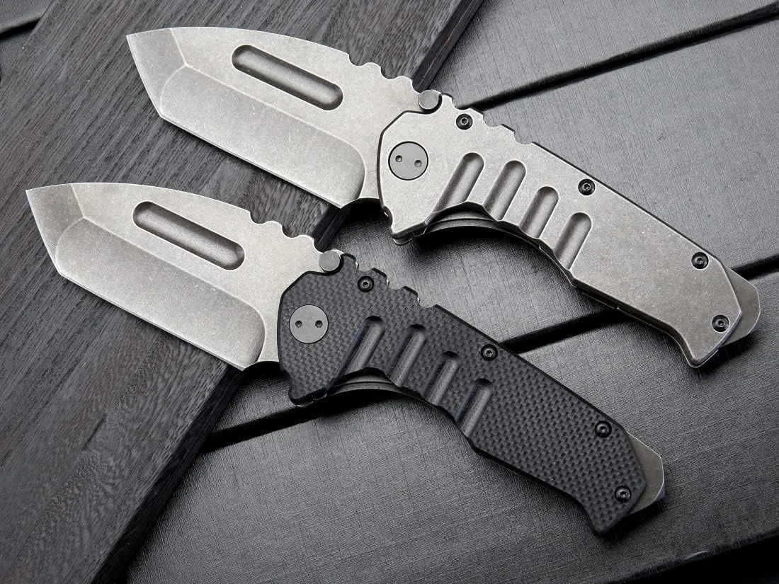 Gtk137 Folding Knife D2 Steel Blade G10 &Steel Handle EDC Tool Knife for Outdoor Camping(G10&Steel)